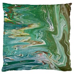 Emerald Patterns Large Flano Cushion Case (two Sides) by kaleidomarblingart