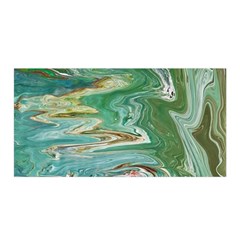 Emerald Patterns Satin Wrap 35  X 70  by kaleidomarblingart