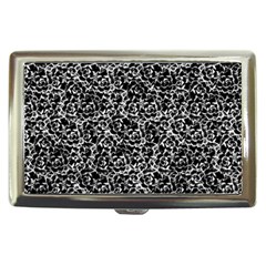 Dark Black And White Floral Pattern Cigarette Money Case