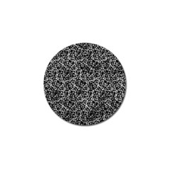 Dark Black And White Floral Pattern Golf Ball Marker by dflcprintsclothing