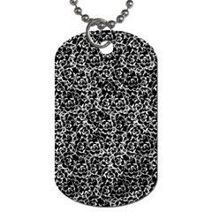 Dark Black And White Floral Pattern Dog Tag (two Sides) by dflcprintsclothing