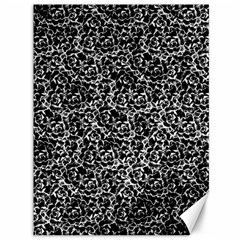 Dark Black And White Floral Pattern Canvas 36  X 48  by dflcprintsclothing