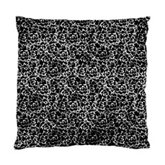 Dark Black And White Floral Pattern Standard Cushion Case (one Side) by dflcprintsclothing