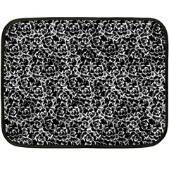 Dark Black And White Floral Pattern Fleece Blanket (mini) by dflcprintsclothing