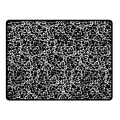 Dark Black And White Floral Pattern Fleece Blanket (small) by dflcprintsclothing