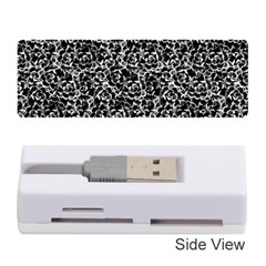 Dark Black And White Floral Pattern Memory Card Reader (stick) by dflcprintsclothing