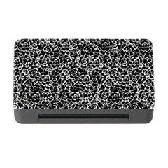 Dark Black And White Floral Pattern Memory Card Reader With Cf by dflcprintsclothing