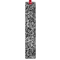 Dark Black And White Floral Pattern Large Book Marks by dflcprintsclothing