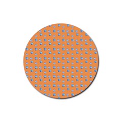 Floral Art Rubber Round Coaster (4 Pack) by Sparkle