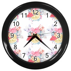 Flamingos Wall Clock (black) by Sparkle