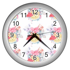 Flamingos Wall Clock (silver) by Sparkle