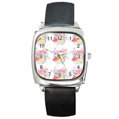 Flamingos Square Metal Watch by Sparkle