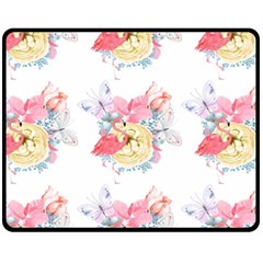 Flamingos Fleece Blanket (medium)  by Sparkle