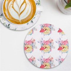 Flamingos Uv Print Round Tile Coaster by Sparkle