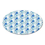 Flowers Pattern Oval Magnet Front