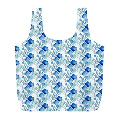 Flowers Pattern Full Print Recycle Bag (l) by Sparkle