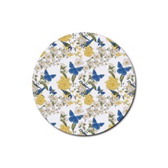 Birds Pattern Rubber Round Coaster (4 Pack) by Sparkle