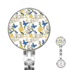 Birds Pattern Stainless Steel Nurses Watch by Sparkle