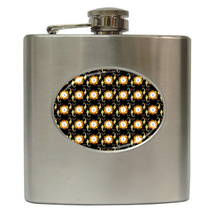 Flowers Pattern Hip Flask (6 oz)