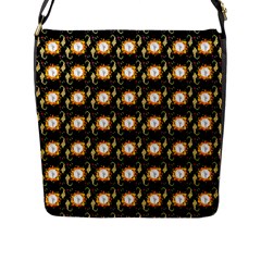 Flowers Pattern Flap Closure Messenger Bag (l) by Sparkle