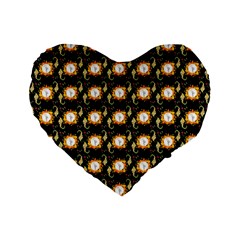 Flowers Pattern Standard 16  Premium Flano Heart Shape Cushions by Sparkle