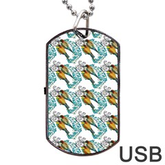 Birds Dog Tag Usb Flash (two Sides) by Sparkle