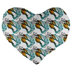 Birds Large 19  Premium Heart Shape Cushions