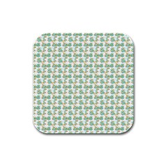 Flowers Pattern Rubber Square Coaster (4 Pack) by Sparkle