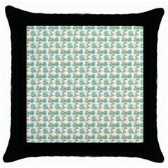 Flowers Pattern Throw Pillow Case (black) by Sparkle