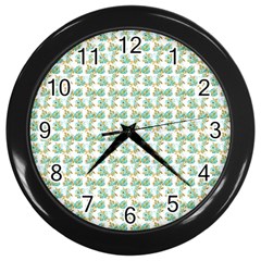 Flowers Pattern Wall Clock (black) by Sparkle