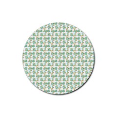 Flowers Pattern Rubber Coaster (round) by Sparkle