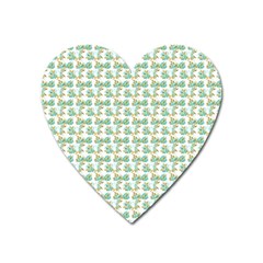 Flowers Pattern Heart Magnet by Sparkle