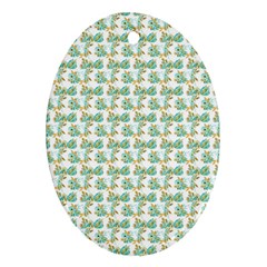 Flowers Pattern Oval Ornament (two Sides) by Sparkle