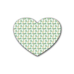 Flowers Pattern Rubber Heart Coaster (4 Pack) by Sparkle