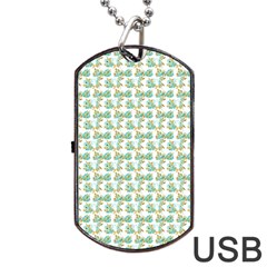 Flowers Pattern Dog Tag Usb Flash (two Sides) by Sparkle