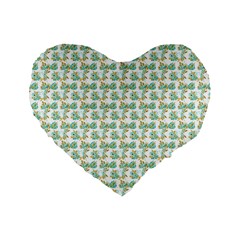 Flowers Pattern Standard 16  Premium Heart Shape Cushions by Sparkle