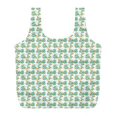 Flowers Pattern Full Print Recycle Bag (l) by Sparkle