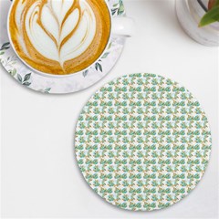 Flowers Pattern Uv Print Round Tile Coaster