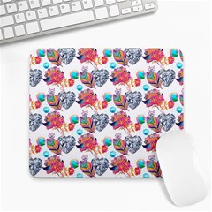 Flowers Diamonds Pattern Large Mousepads by Sparkle