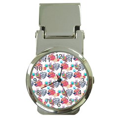 Flowers Diamonds Pattern Money Clip Watches by Sparkle