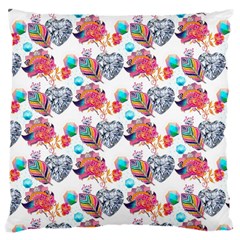 Flowers Diamonds Pattern Large Cushion Case (one Side) by Sparkle