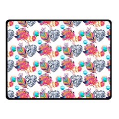 Flowers Diamonds Pattern Double Sided Fleece Blanket (small)  by Sparkle