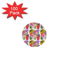 Bunch Of Flowers 1  Mini Buttons (100 Pack)  by Sparkle