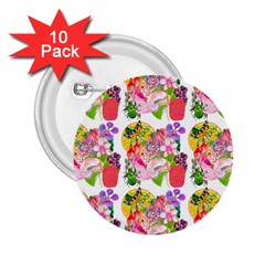 Bunch Of Flowers 2.25  Buttons (10 pack) 