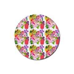 Bunch Of Flowers Rubber Coaster (Round)