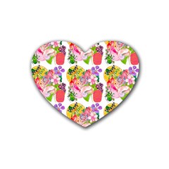 Bunch Of Flowers Rubber Coaster (Heart)