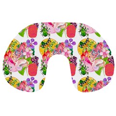 Bunch Of Flowers Travel Neck Pillow by Sparkle