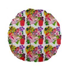 Bunch Of Flowers Standard 15  Premium Flano Round Cushions