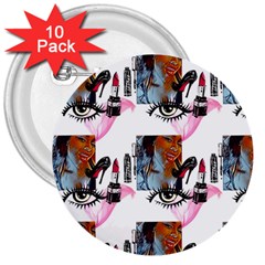 Modern Art 3  Buttons (10 Pack)  by Sparkle