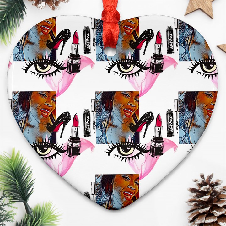 Modern Art Heart Ornament (Two Sides)